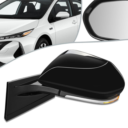 RETROVISOR MIRROR - OEM - 17-18 TOYOTA PRIUS - POWERED - HEATED - W/ SIGNAL LIGHT - FOLDING - BLACK MATERIAL - LEFT