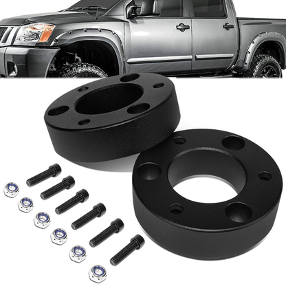 KIT ELEVACION 04-22 NISSAN TITAN / 04-15 NISSAN ARMADA - FITS 2WD & 4WD MODELS - FRONT - 2.5" LIFT - STRUT TOP MOUNT SPACER