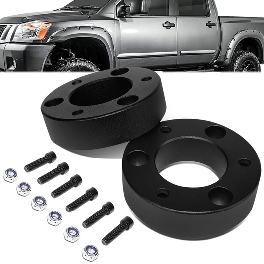 KIT ELEVACION 04-22 NISSAN TITAN / 04-15 NISSAN ARMADA - FITS 2WD & 4WD MODELS - FRONT - 2.5" LIFT - STRUT TOP MOUNT SPACER