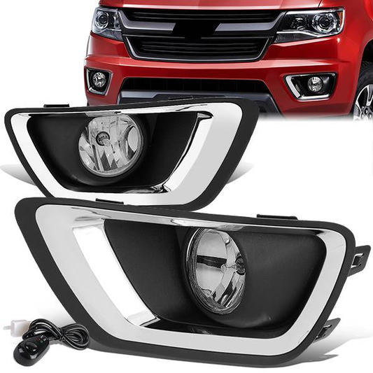 FAROS DE NIEBLA 15-19 CHEVY COLORADO - WITH SWITCH, CHROME BEZEL - CHROME / CLEAR
