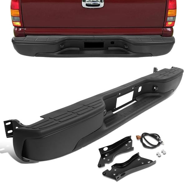 nan REAR STEP BUMPER - 99-06 CHEVY SILVERADO 1500, GMC SIERRA 1500 / 99-04 CHEVY SILVERADO 2500, GMC SIERRA 2500 / 2007 CHEVY SILVERADO 1500 CLASSIC, GMC SIERRA 1500 CLASSIC - FITS MODELS WITHOUT PARKING SENSOR HOLES - FITS FLEETSIDE / STYLESIDE MODELS -