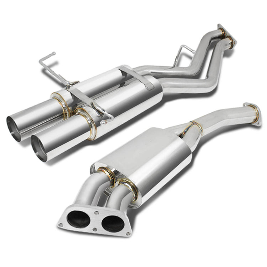 TUBERIA CATBACK CATBACK - 95-98 NISSAN 240SX S15 - DUAL TIP - STAINLESS STEEL