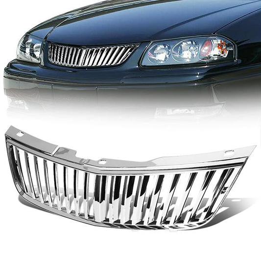 PARRILLA GRILLE - 00-05 CHEVY IMPALA - VERTICAL FENCE STYLE - ABS - CHROME