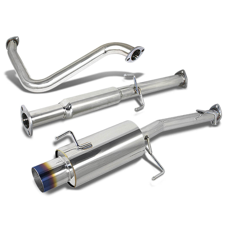 TUBERIA CATBACK CATBACK - 92-96 HONDA PRELUDE - SINGLE BURNT TIP - STAINLESS STEEL