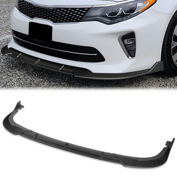 LIP FRONTAL 16-18 KIA OPTIMA - FITS SX, SXL, S ONLY - REQUIRES DRILLING BUMPER FOR INSTALLATION - 3PC - MATTE BLACK
