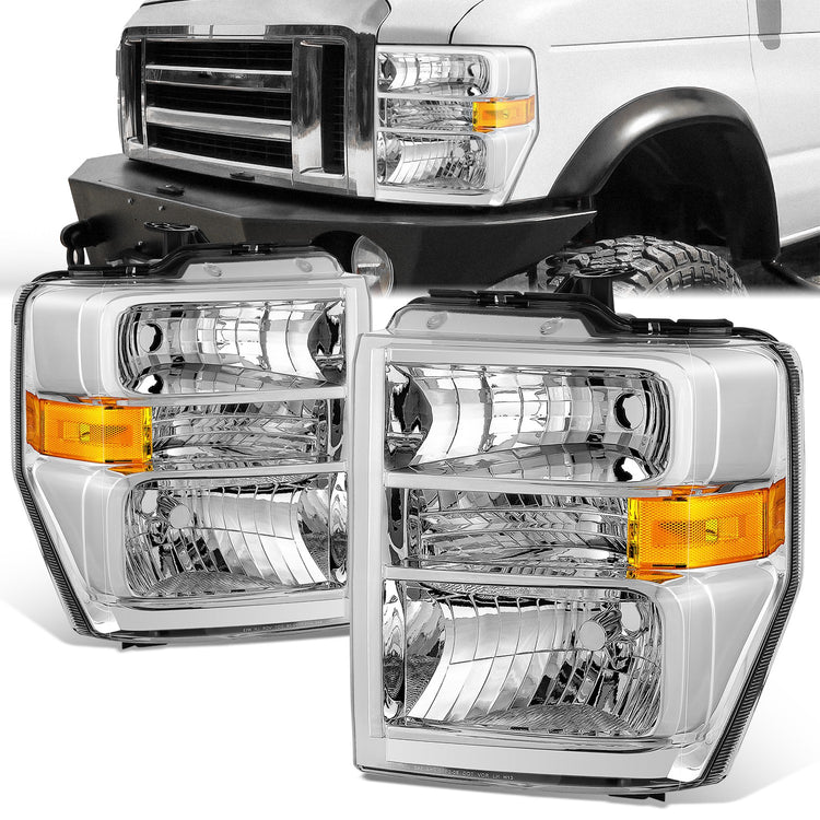 FAROS FORD E-150 2008-2014 / FORD E-250 2008-2014 / FORD E-350 SUPER DUTY 2008-2021 / FORD E-450 SUPER DUTY 2008-2021 / FORD F-650 2016-2021 / FORD F-750 2016-2021 - FITS MODELS WITHOUT FACTORY SEALED BEAM HEADLIGHTS - H13 HIGH / LOW BEAM / 168 SIDE