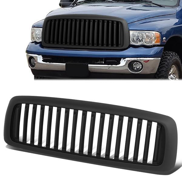 PARRILLA GRILLE - 02-05 DODGE RAM 1500 / 03-05 DODGE RAM 2500, 3500 - VERTICAL FENCE STYLE - MATTE BLACK