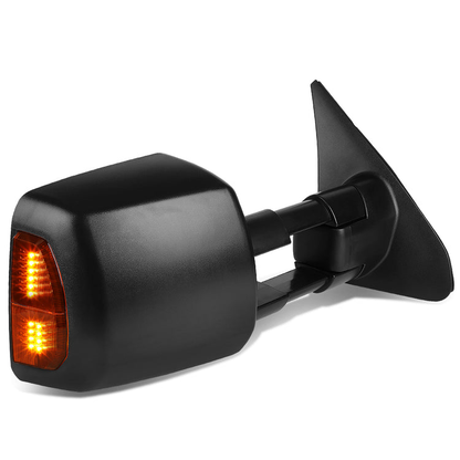 RETROVISORES EXTENDIBLES TOWING MIRROR - 07-16 TOYOTA TUNDRA - RIGHT - POWERED W/ HEATED - LED AMBER SIGNAL - BLACK