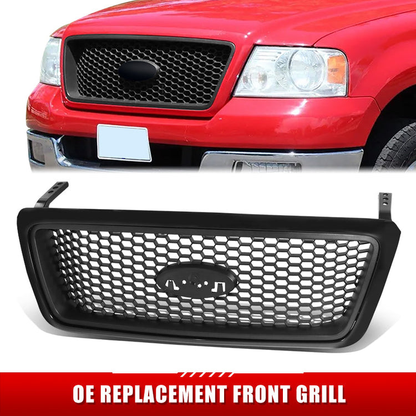 PARRILLA GRILLE - FD F150 P/U '04-'08/ GRILLE ASS'Y/ MAT-BLACK/ W/PRIMED BLACK FRAME (PTM)/ (W/HONEYCOMB DESIGN)/(LARLAT)//PARTS.NO,FO1200415//OEM NO,4L3Z8200CAPTM