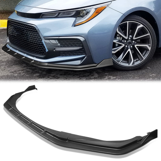 LIP FRONTAL 20-22 TOYOTA COROLLA XSE SE - REQUIRES DRILLING BUMPER FOR INSTALLATION - 3PC - MATTE BLACK