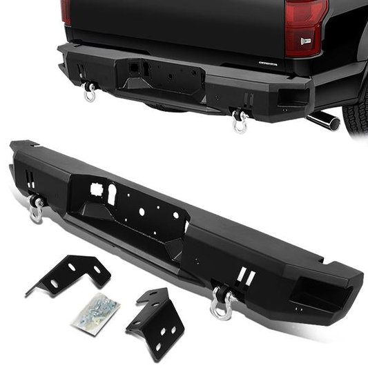 DEFENSA TRASERA OFF ROAD 15-19 FORD F-150 - W/ D-RING SHACKLES - BLACK