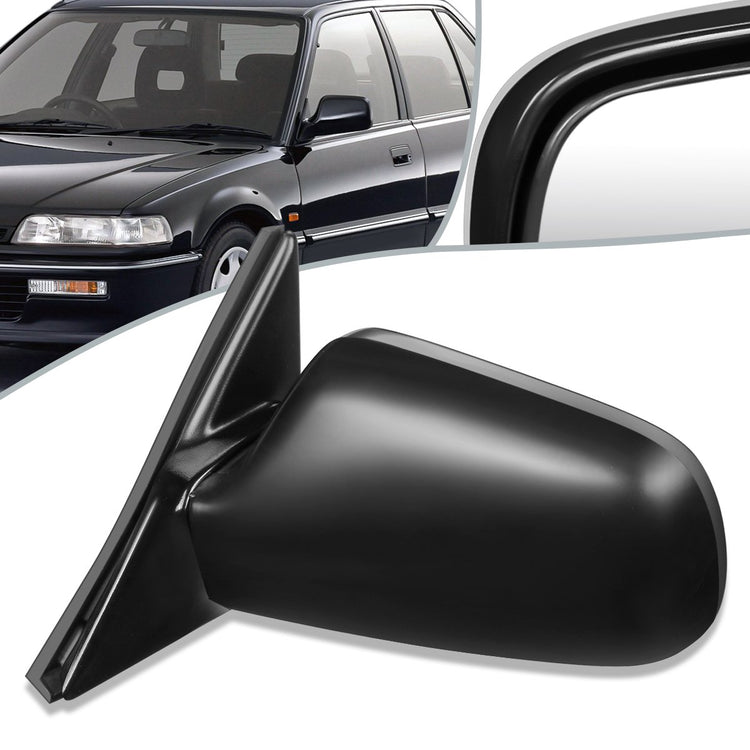 RETROVISOR MIRROR - OEM - 88-91 HONDA CIVIC - POWERED - FLEXIBLE - BLACK MATERIAL - LEFT