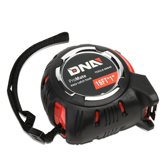 HERRAMIENTAS DNA LOGO - 16FT - 1" - PUSH BUTTON - BLACK / RED