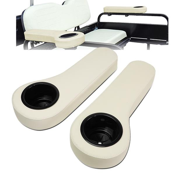 nan SEAT CUP HOLDER / ARMREST - EZGO, CLUB BAR, YAMAHA GOLF CARTS - FITS MODELS WITH 1" WIDE SQUARE TUBE RAILS IN THE REAR SEATS - TAN