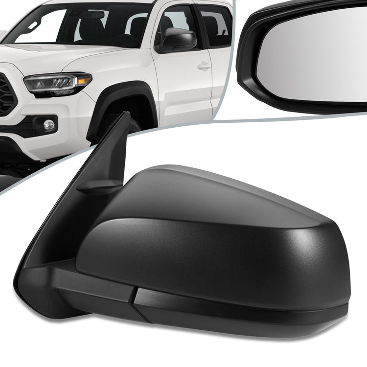 RETROVISOR MIRROR - OEM - 16-19 TOYOTA TACOMA - POWERED - HEATED - FOLDING - BLACK MATERIAL - LEFT