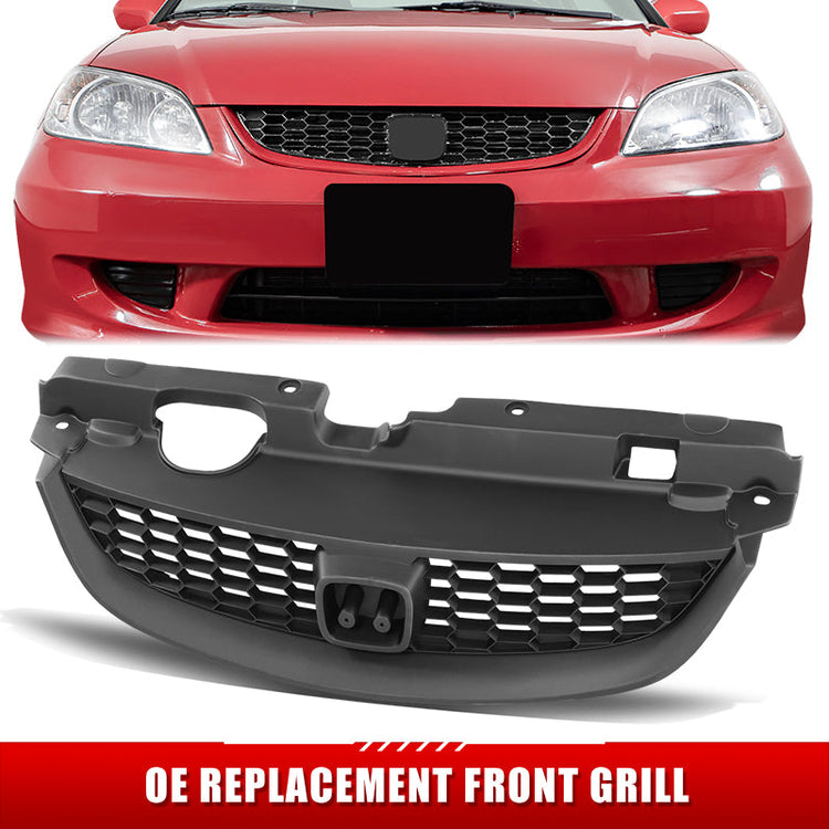 PARRILLA GRILLE - HD CVIC '01-03/04-05 2/4DR/H-B/ GRILLE ASS'Y 04-05/ MAT-BLACK W/O MOULDING (2D)//PARTS.NO,HO1200165//OEM NO,71121S5PA02