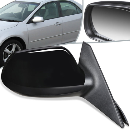 RETROVISOR MIRROR - OEM - 03-08 MAZDA 6 NON TURBO - POWERED - HEATED - PAINTABLE - BLACK - RIGHT