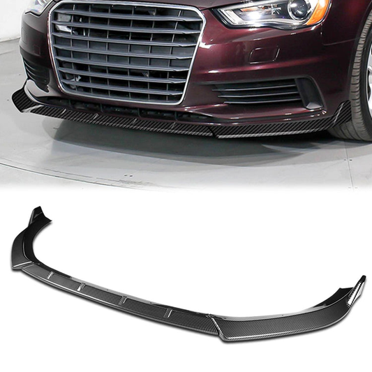 LIP FRONTAL 14-16 AUDI A3 - REQUIRES DRILLING BUMPER FOR INSTALLATION - 3PC - CARBON FIBER LOOK