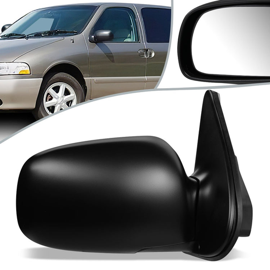 RETROVISOR MIRROR - OEM - 99-02 NISSAN QUEST - MANUAL - BLACK MATERIAL - RIGHT