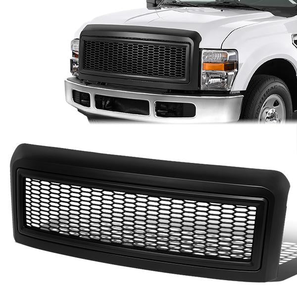 PARRILLA GRILLE - 08-10 FORD F-250, F-350, F-450, F-550 - HONEYCOMB MESH - MATTE BLACK