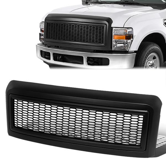 PARRILLA GRILLE - 08-10 FORD F-250, F-350, F-450, F-550 - HONEYCOMB MESH - MATTE BLACK