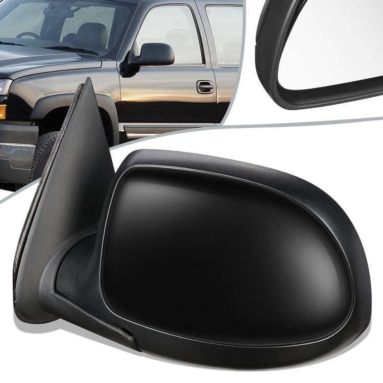 RETROVISOR MIRROR - OEM - 99-02 CHEVY SILVERADO 1500, 2500, 3500 / 99-02 GMC SIERRA 1500, 2500, 3500 - POWERED - HEATED - PAINTABLE - BLACK - LEFT