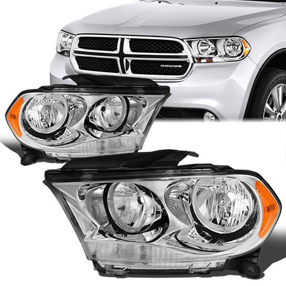 FAROS 11-13 DODGE DURANGO - CHROME HOUSING / AMBER CORNER - H11 LOW BEAM / 9005 HIGH BEAM