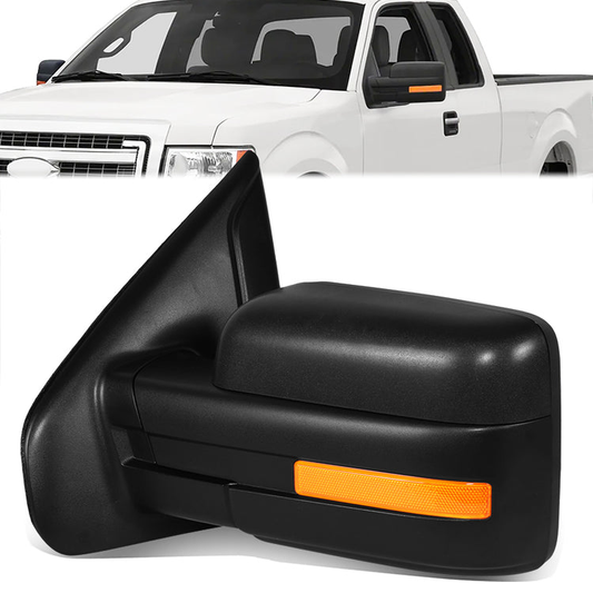 RETROVISOR MIRROR - OE STYLE - FORD F-150 09-10 - WITH POWER WITH HEATED WITH SIGNAL - DRIVER SIDE - PAINT TO MATCH - BLACK