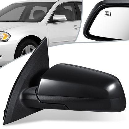 RETROVISOR MIRROR - OEM - 06-12 CHEVY IMPALA - POWERED - HEATED - FOLDING - BLACK MATERIAL - LEFT