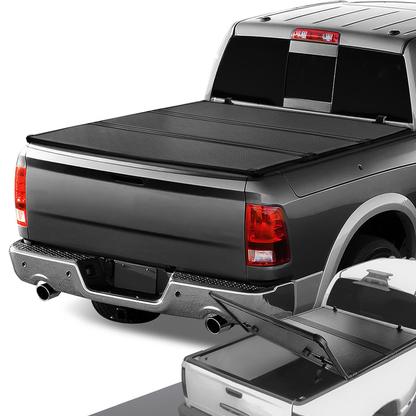 TAPADERA DE CAJUELA TONNEAU COVER - HARD TRI-FOLD - 09-18 DODGE RAM 1500 / 19-21 DODGE RAM 1500 CLASSIC / 10-16 DODGE RAM 2500, 3500 - FITS 5.7FT FLEETSIDE BED MODELS ONLY