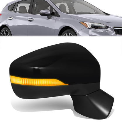 RETROVISOR MIRROR - OE STYLE - SUBARU IMPREZA 17-23 - WITH POWER WITH HEATED WITH SIGNAL - PASSENGER SIDE - PAINT TO MATCH - BLACK
