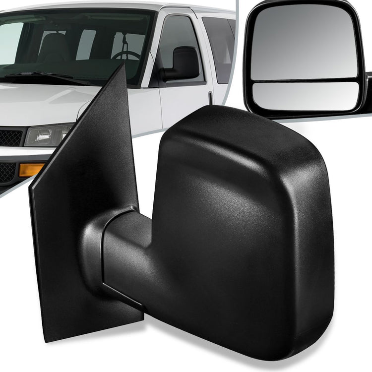 RETROVISOR MIRROR - OEM - 08-14 CHEVY EXPRESS 1500 / 08-18 CHEVY EXPRESS 2500 3500 / 08-14 GMC SAVANA 1500 / 08-18 GMC SAVANA 2500 3500 - MANUAL - TEXTURED - BLACK - LEFT