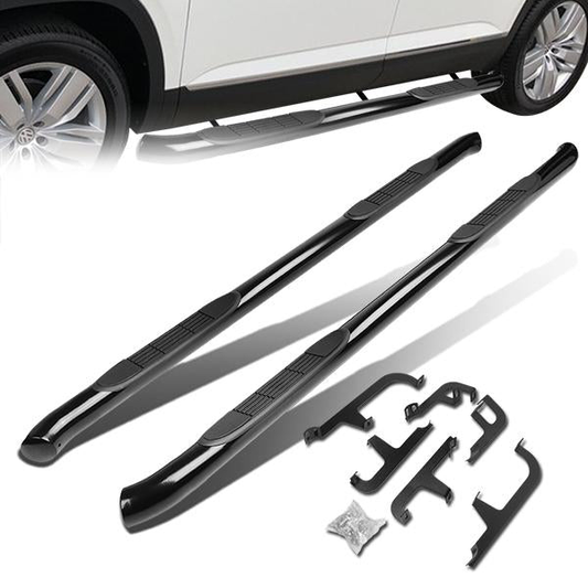 ESTRIBOS 3" - ROUND - STRAIGHT - 18-20 VOLKSWAGEN ATLAS - BLACK