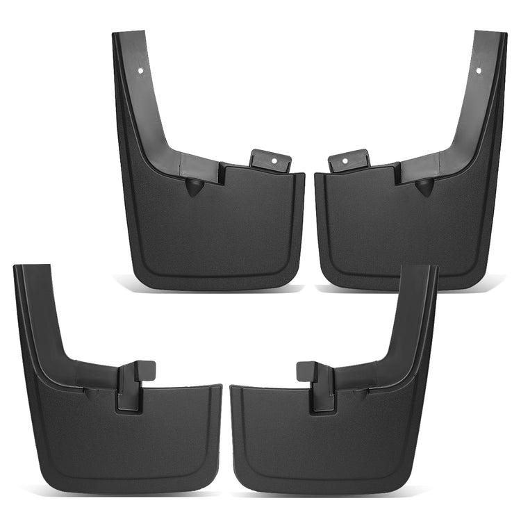 SALPICADERAS MUD GUARD FLAPS - 15-18 FORD F-150 - ONLY FITS MODELS WITH OEM WHEEL LIP MOULDING - 4PCS - MATTE BLACK