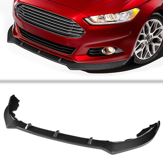 LIP FRONTAL 13-16 FORD FUSION - REQUIRES DRILLING BUMPER FOR INSTALLATION - 3PC - CARBON FIBER LOOK