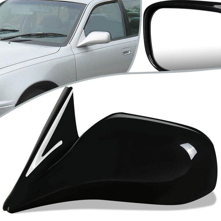 RETROVISOR MIRROR - OEM - 92-96 TOYOTA CAMRY - POWERED - PAINTABLE - BLACK - LEFT