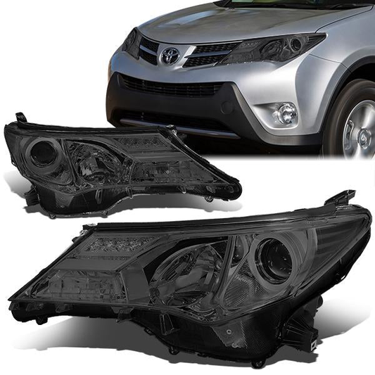 FAROS 13-15 TOYOTA RAV4 - PROJECTOR - H11 LOW BEAM / 9005 HIGH BEAM / 3457A TURN SIGNAL - SMOKE HOUSING / CLEAR CORNER