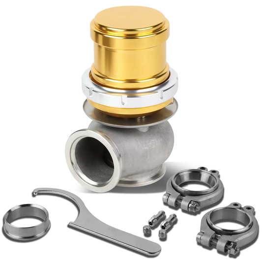 VALVULA DE ALIVIO WASTEGATE - 40MM - CAST STEEL - TALL - V-BAND - 14PSI - GOLD