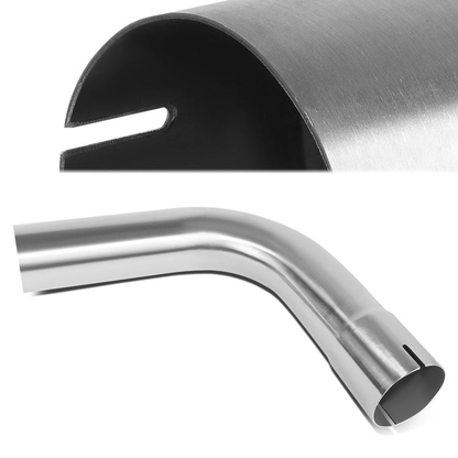 nan EXHAUST PIPE TUBING - L-BEND - 1PC - 3.0"-3.15" FLARED - OD CUSTOM 45 DEGREE - 18 GAUGE - POLISHED - STAINLESS STEEL