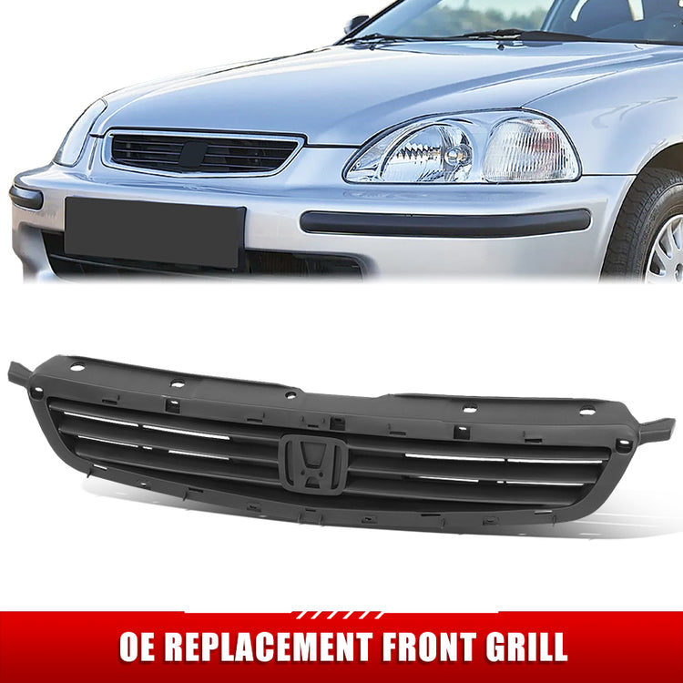 PARRILLA GRILLE - HD CVIC 4DR '96-'98/ GRILLE ASS'Y/ MAT-BLACK W/O CHROME MLDG/ (4D) (USA BUILT)//PARTS.NO,HO1200133//OEM NO,71121S04000