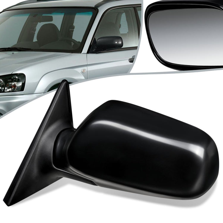 RETROVISOR MIRROR - OEM - 2003 SUBARU FORESTER X - POWERED - TEXTURED - BLACK - LEFT