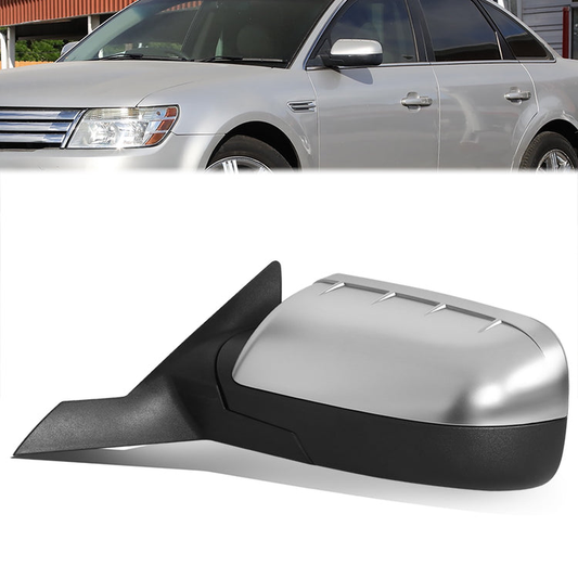 RETROVISOR MIRROR - OE STYLE - MERCURY SABLE 2008-2009 - WITH POWER WITH HEATED GLASS CHROME COVER - DRIVER LEFT SIDE - CHROME / BLACK