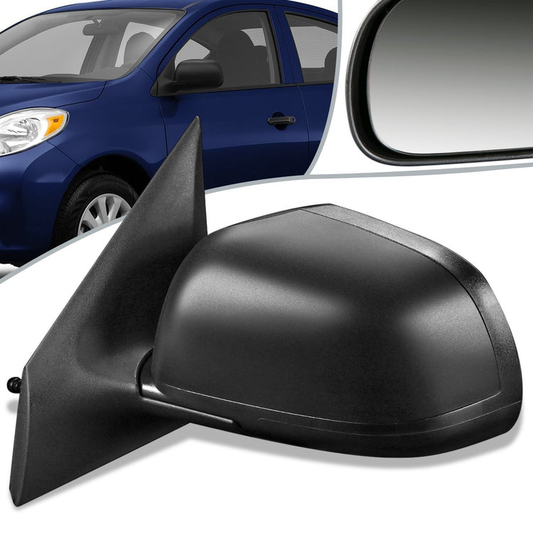 RETROVISOR MIRROR - OEM - 12-15 NISSAN VERSA - MANUAL - TEXTURED - BLACK - LEFT