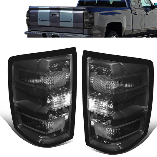 FAROS TRASEROS 14-18 CHEVY SILVERADO 1500 / 15-19 CHEVY SILVERADO 2500HD, SILVERADO 3500HD, GMC SIERRA 3500HD W/ DUALLY WHEELS / 2019 CHEVY SILVERADO 1500LD - FITS MODELS WITHOUT FACTORY LED TAIL LIGHTS -14-15 MODELS MUST REUSE ORIGINAL WIRING HARNESS -
