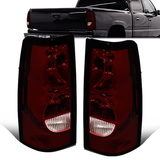 FAROS TRASEROS 03-06 CHEVY SILVERADO 1500, 2500, 3500, 1500HD, 2500HD, 3500HD / 2007 CHEVY SILVERADO 1500, 1500HD, 2500HD, 3500 CLASSIC - FITS FLEETSIDE MODELS ONLY W/O DUALLY WHEELS - SMOKE