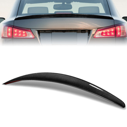 SPOILER CAR TRUNK SPOILER - 06-13 LEXUS IS250 IS350 / 08-14 LEXUS IS F - FITS SEDAN MODELS ONLY - CARBON FIBER BLACK