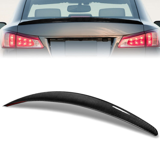 SPOILER CAR TRUNK SPOILER - 06-13 LEXUS IS250 IS350 / 08-14 LEXUS IS F - FITS SEDAN MODELS ONLY - CARBON FIBER BLACK