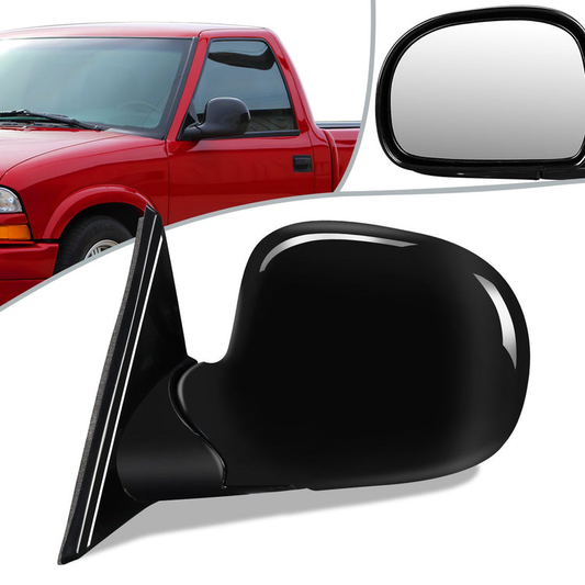 RETROVISOR MIRROR - OEM - 98-99 CHEVY BLAZER / 1998 CHEVY S10 PICKUP / 1998GMC SONOMA / 98-99 OLDSMOBILE BRAVADA - POWERED - PAINTABLE - BLACK - LEFT