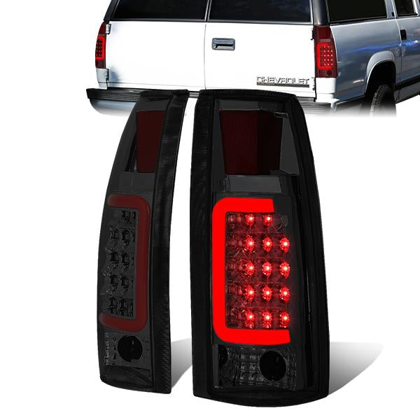 FAROS TRASEROS 88-99 CHEVY C1500 , K1500 / 88-00 CHEVY C2500 , K2500 , K3500 / 88-01 CHEVY C3500 / 92-99 CHEVY SUBURBAN C1500 , 2500 , K1500 , K2500 / 92-94 CHEVY BLAZER / 95-99 CHEVY TAHOE , 99-00 CADILLAC ESCALADE / 200 CHEVY TAHOE - RED C-BAR - 3D LED
