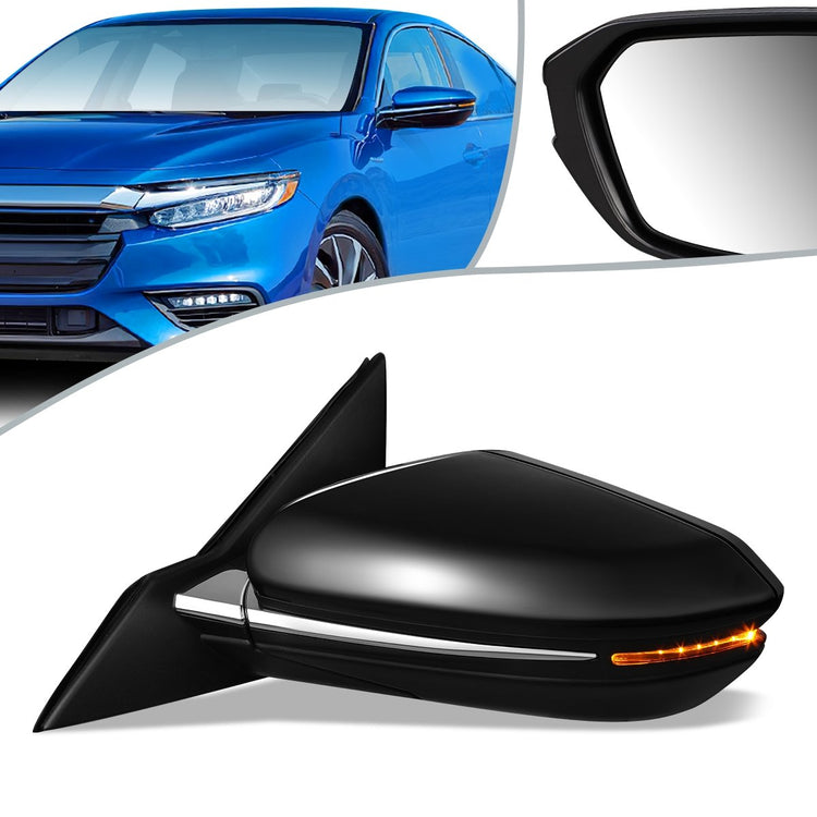 RETROVISOR MIRROR - OEM - 19+ HONDA INSIGHT - POWERED - HEATED - W/ SIGNAL LIGHT - FOLDING - BLACK - LEFT